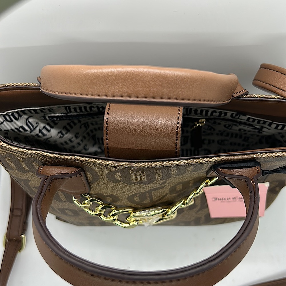 Juicy Couture NWT Super Cute Chestnut Chino Change Of Heart Mini Tote Purse Bag - Picture 4 of 6